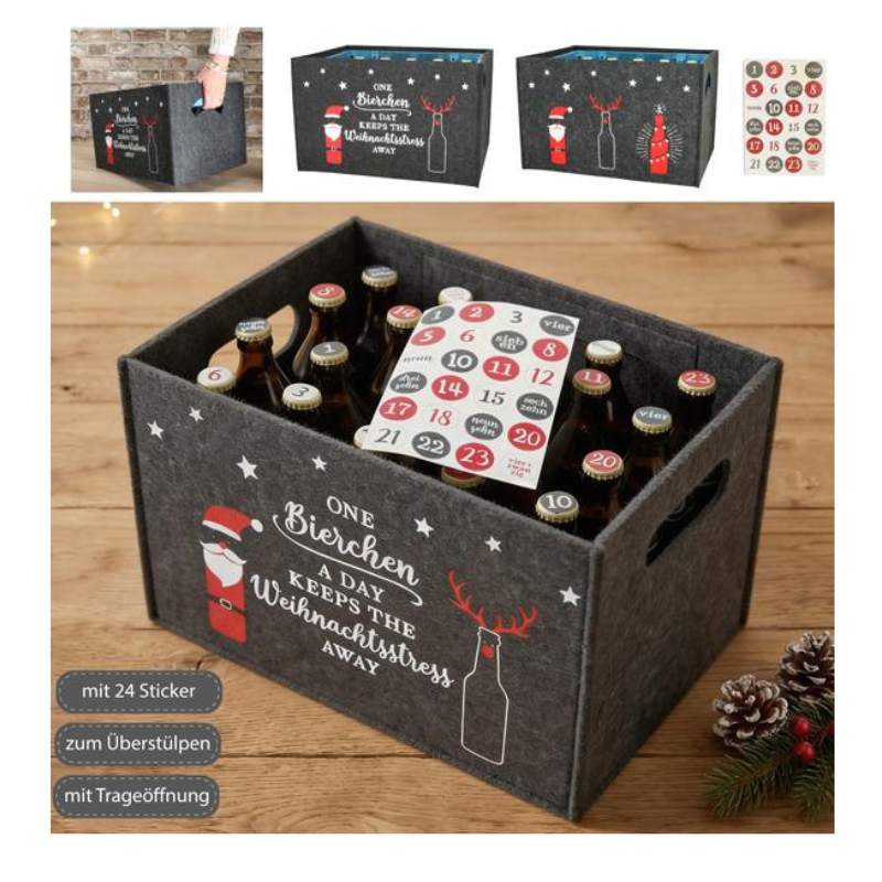 Adventskalender-Bastelset für Bierkasten DIY
