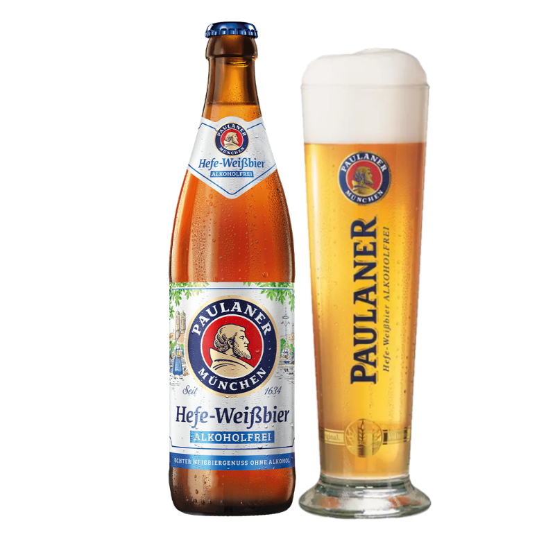 Paulaner Hefeweizen Alkoholfrei 20 x 0,5l 2 Kisten + 6 Gläser Gratis