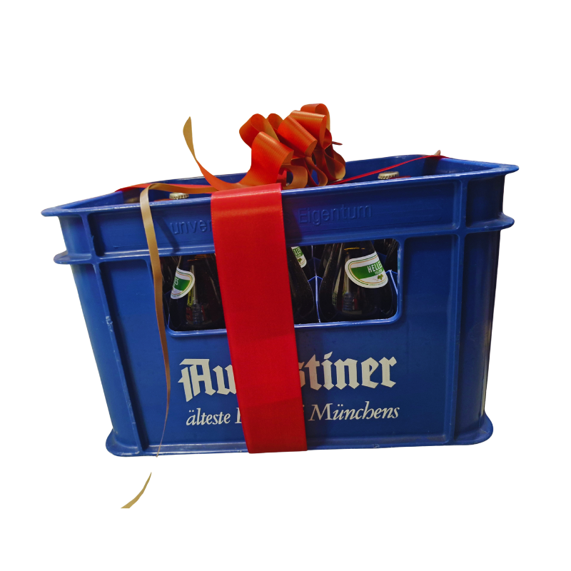 Kiste als Geschenk verpackt