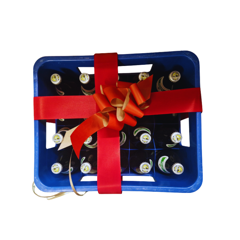 Kiste als Geschenk verpackt