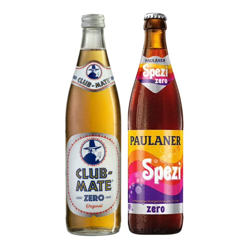 10 Flaschen Club-Mate Zero 0.5l + 10 Flaschen Paulaner Spezi Zero 0.5l